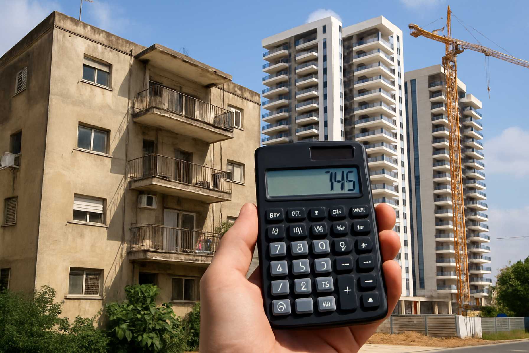 שינוי שטח הארנונה לאחר פינוי בינוי